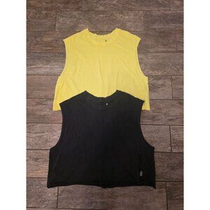 Free People Movement Lot of 2 Cropped Boxy Cotton Loose Tank Tops L